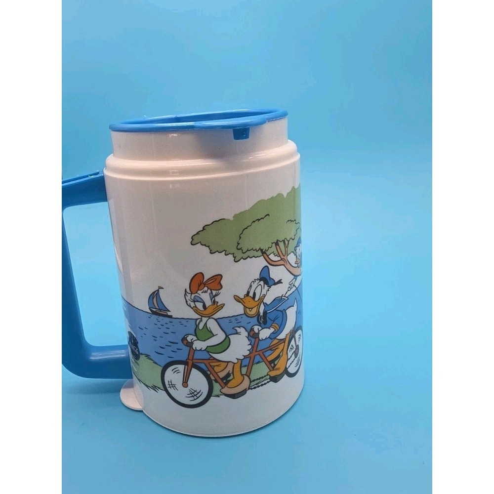 Vintage Walt Disney World Whirley Summer 1996‎ Travel Mug 90s Goofy Donald - Picture 3 of 6